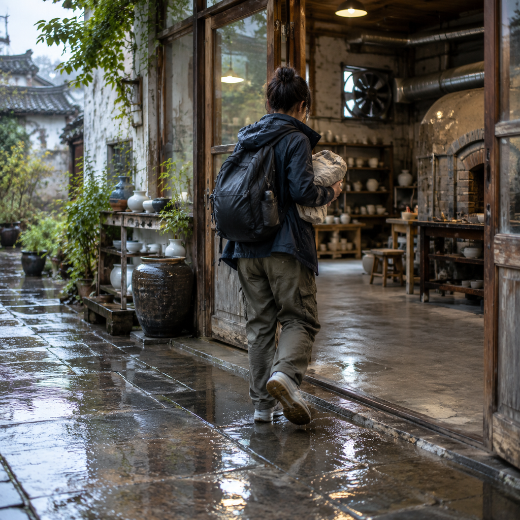 雨后走进工作室与陶泥
