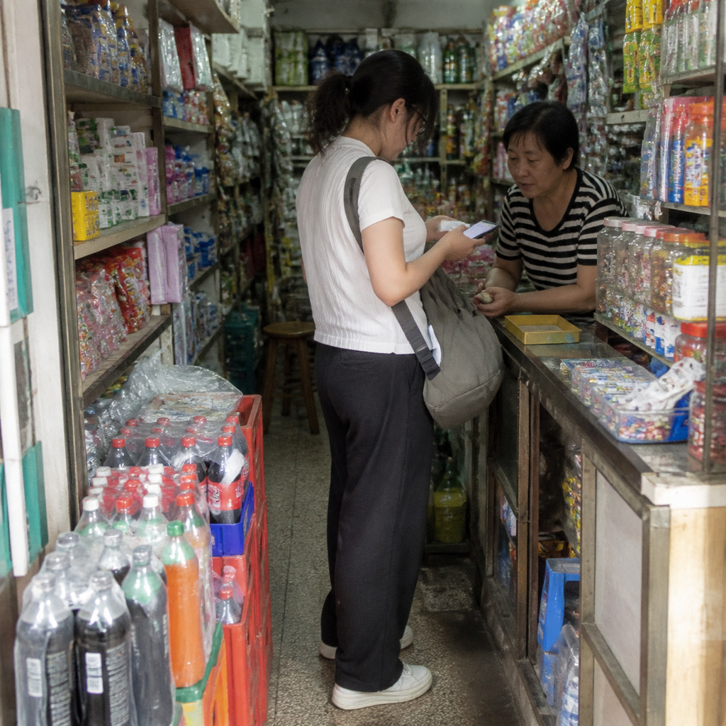 公交站旁逐项检查手机与现金