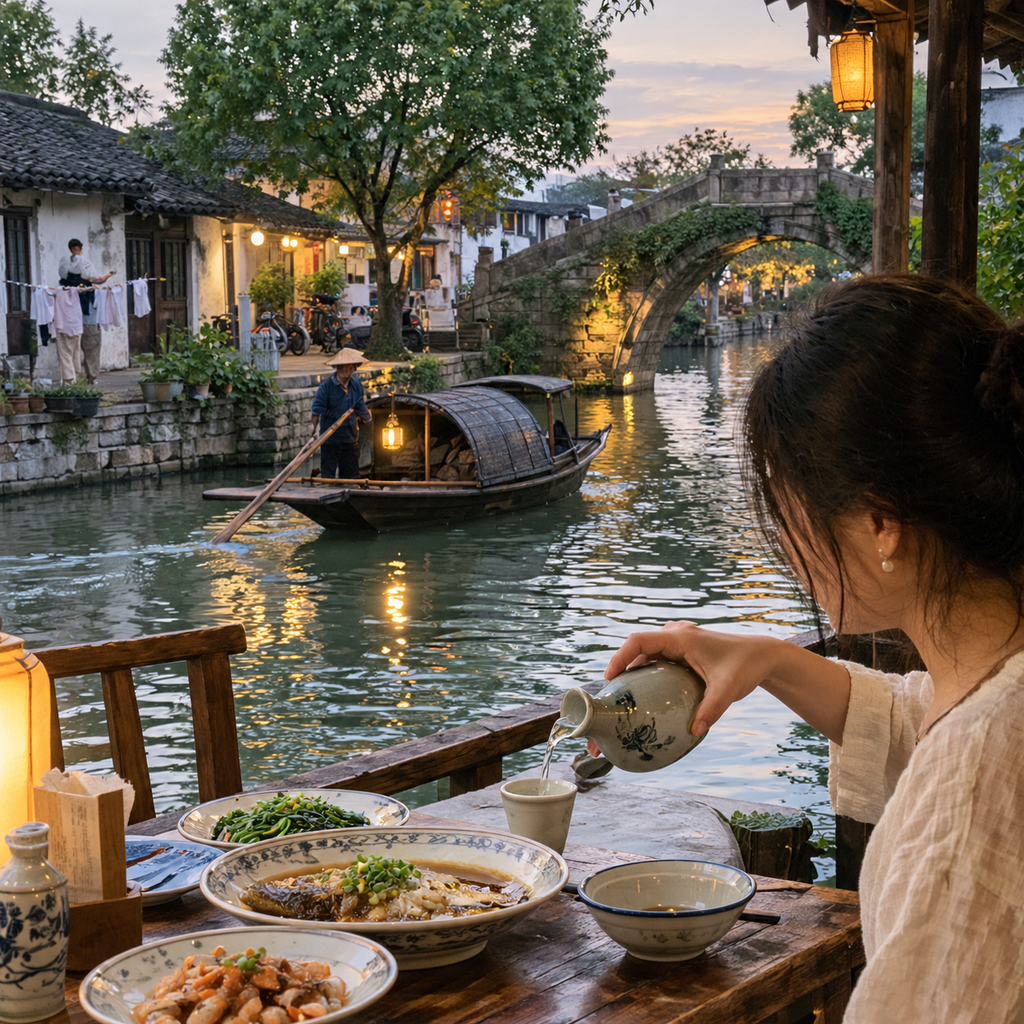 绍兴黄酒的慢饮法：从乌篷船到晚饭桌 | A Slow Way to Drink Shaoxing Wine: From Black Canals to the Dinner Table