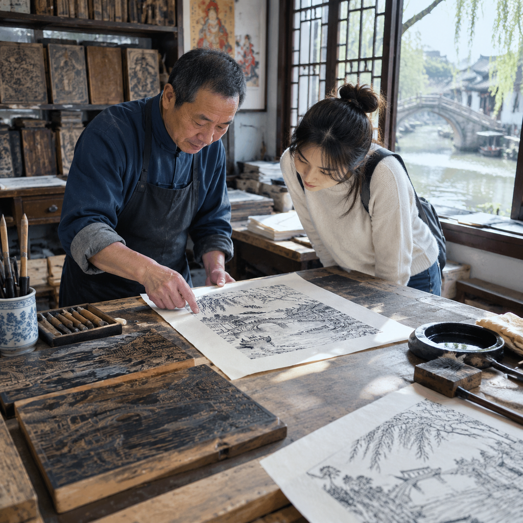 扬州木版年画的墨线,教我把一张纸看成一座城市 | The Ink Lines of Yangzhou Woodblock Prints Turned a Sheet into a City