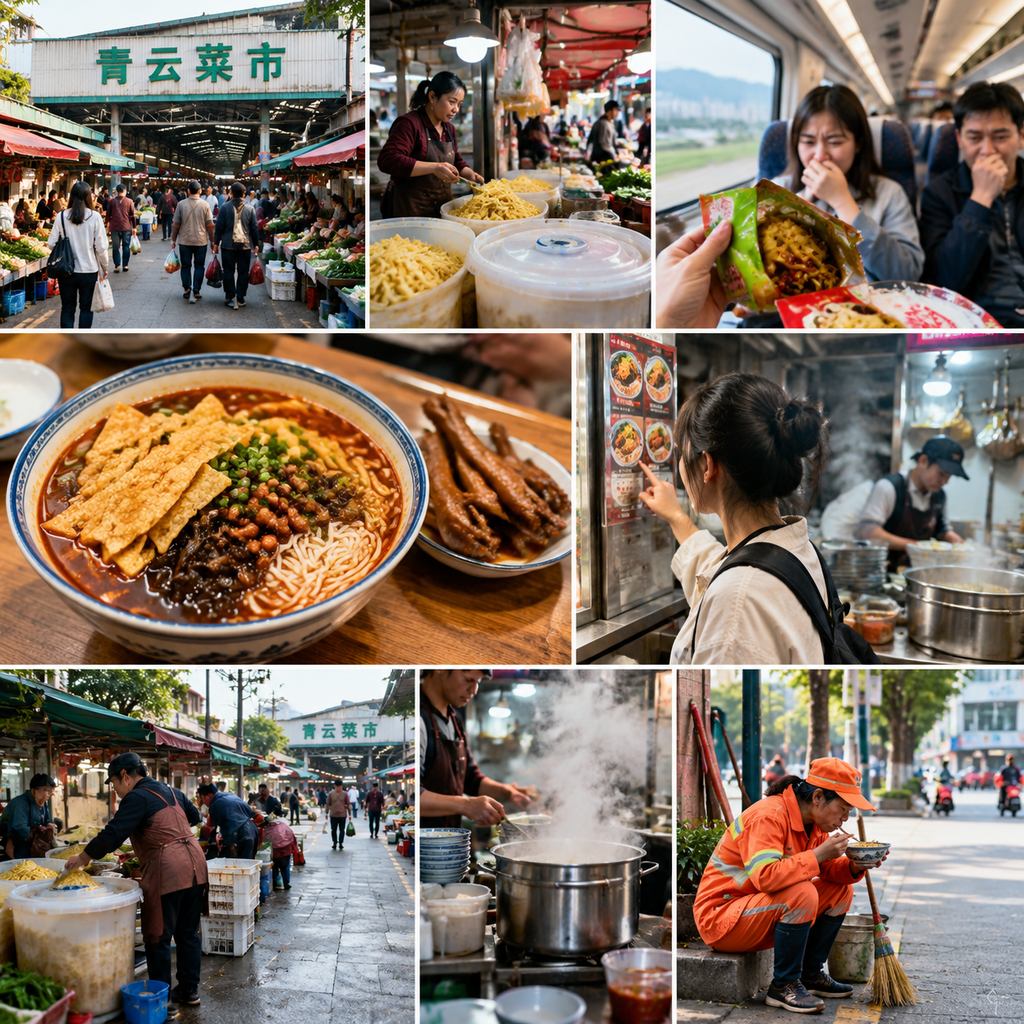 在柳州早市的酸笋气味里，我学会了点一碗螺蛳粉 | In the Sour-Bamboo Air of Liuzhou's Morning Market, I Learned to Order Luosifen