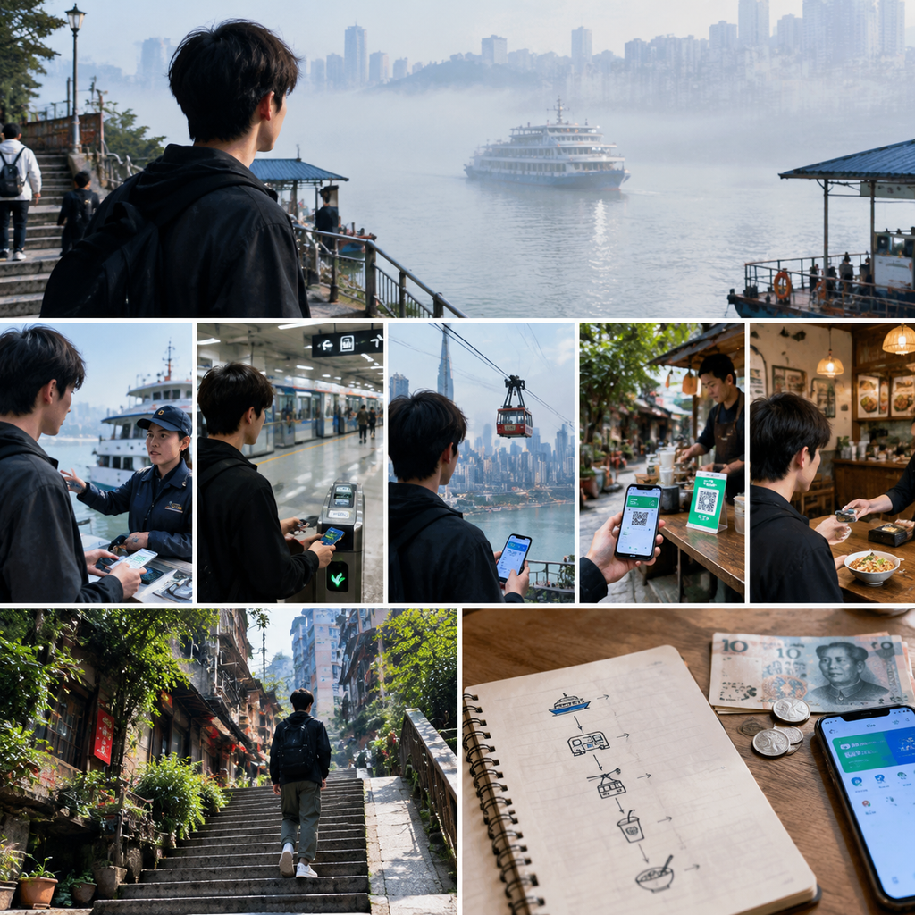 从重庆渡船到山城小店，我把一天的路线和支付一起排好 | From Chongqing&rsquo;s Ferry to a Hillside Shop, I Planned Route and Payment Together