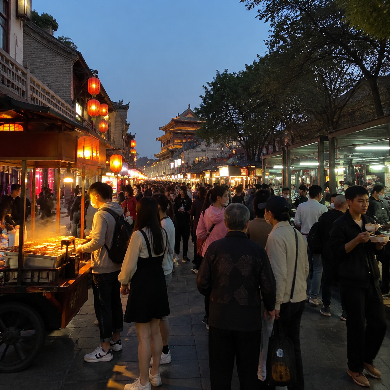 西安夜市排队课:别盲追最长队伍 | A Xi’an Night Market Lesson: Don’t Chase the Longest Queue Blindly