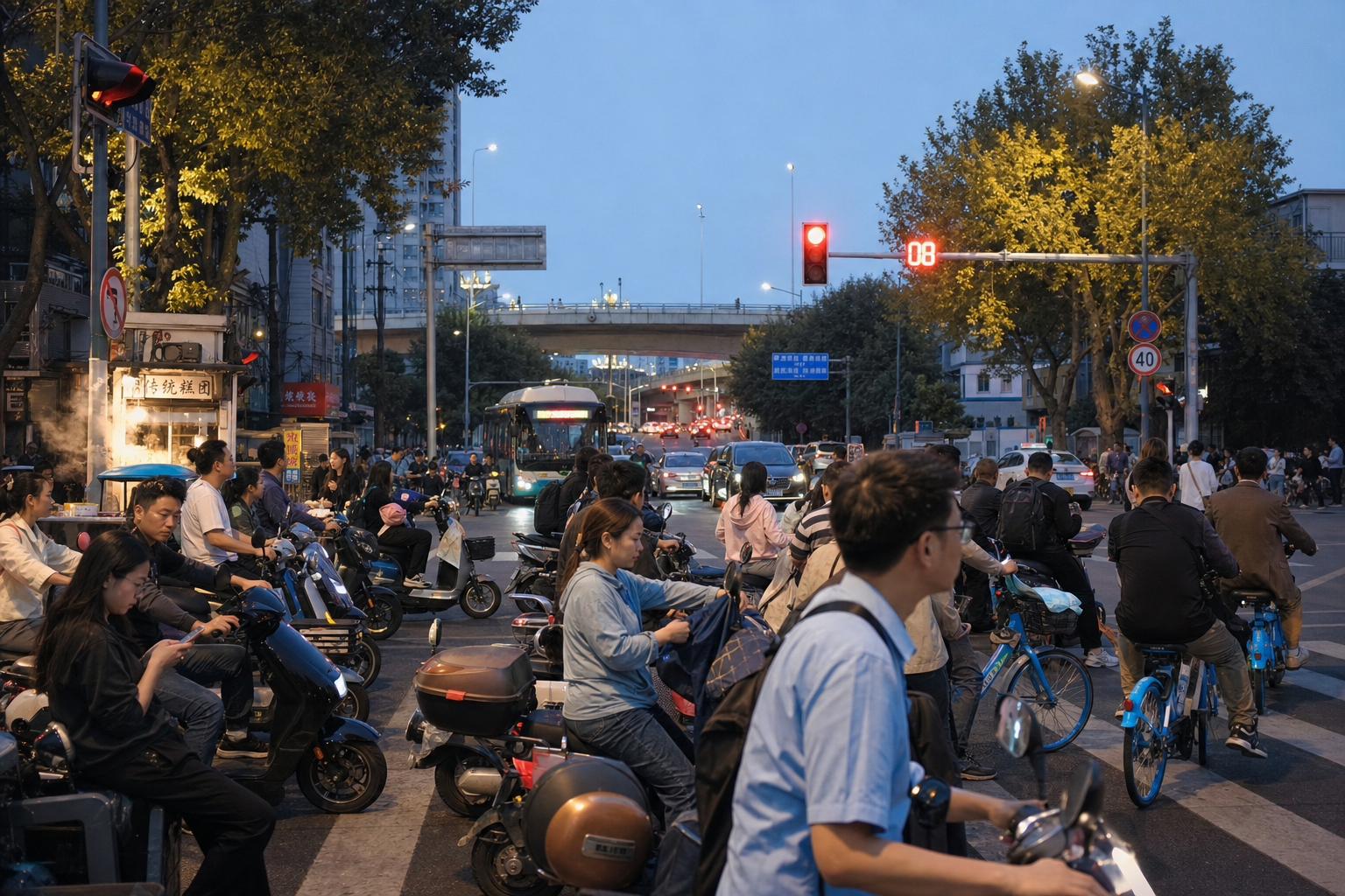 无锡下班路口最动人的,不是风景,而是每个人都知道怎么让一让 | What Moves Me Most at a Wuxi Rush-Hour Crossing Is Not the View but the Way People Yield