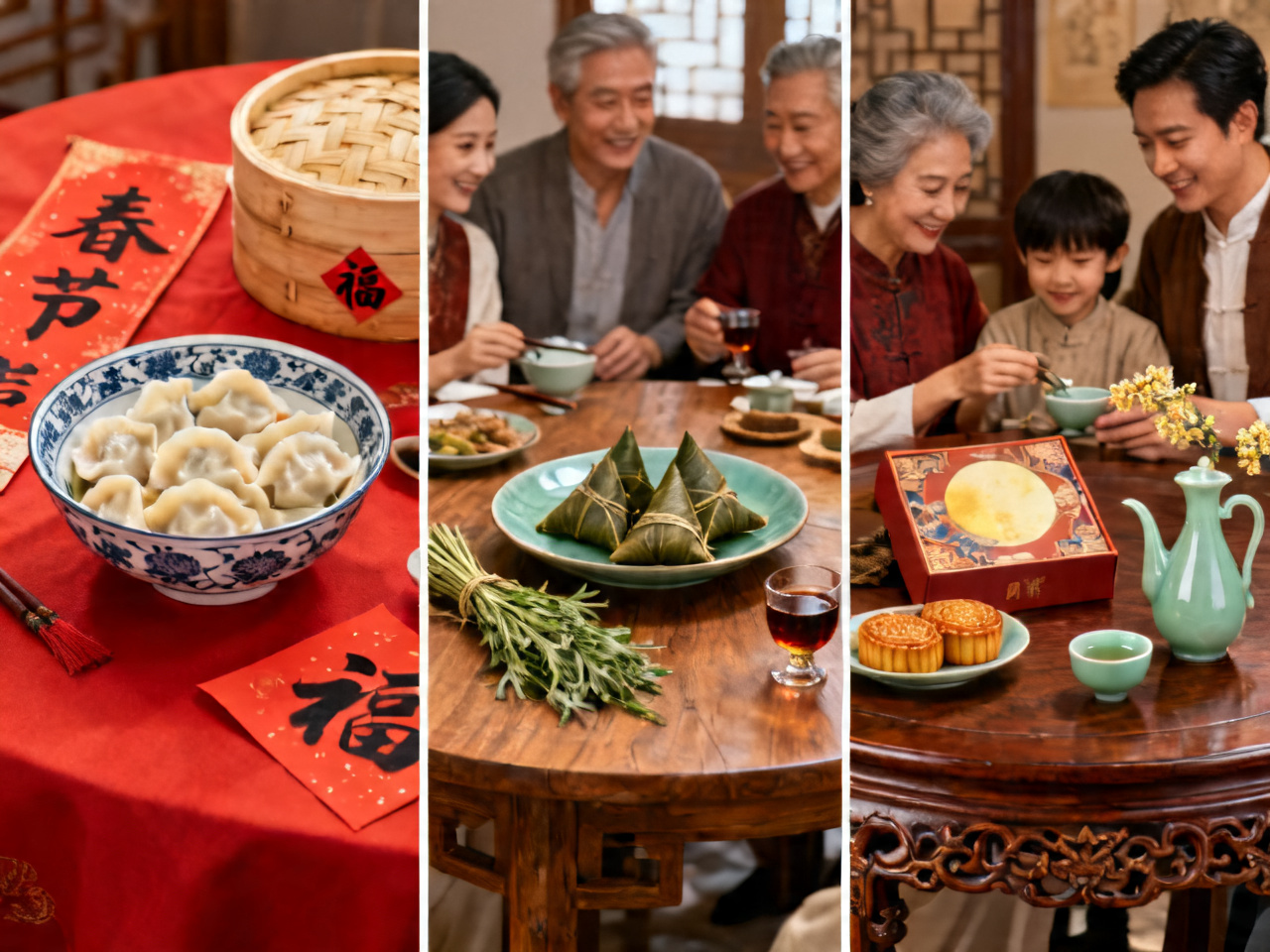 过节吃什么：中国三大节日的餐桌密码 | What to Eat at Chinese Festivals: The Table Code of Three Major Holidays