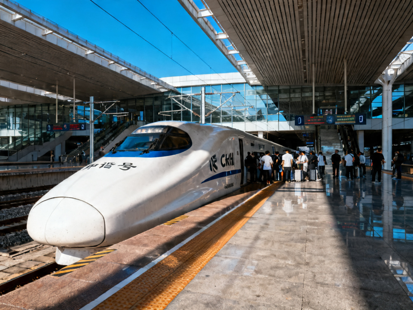 中国高铁站台 China high-speed rail platform