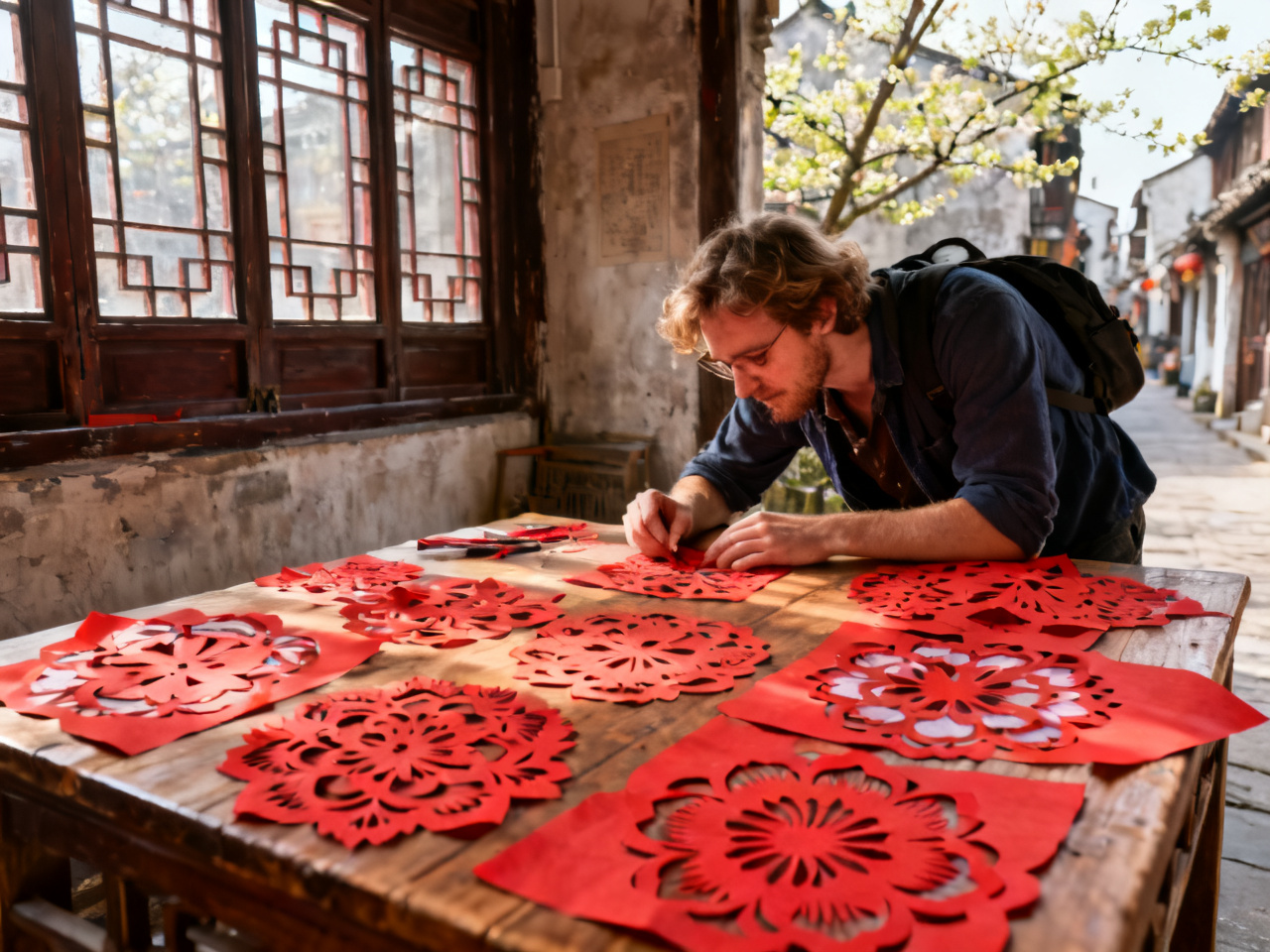剪纸日记|在红纸与窗光之间学习耐心 | Paper-Cutting Diary | Learning Patience Between Red Paper and Window Light