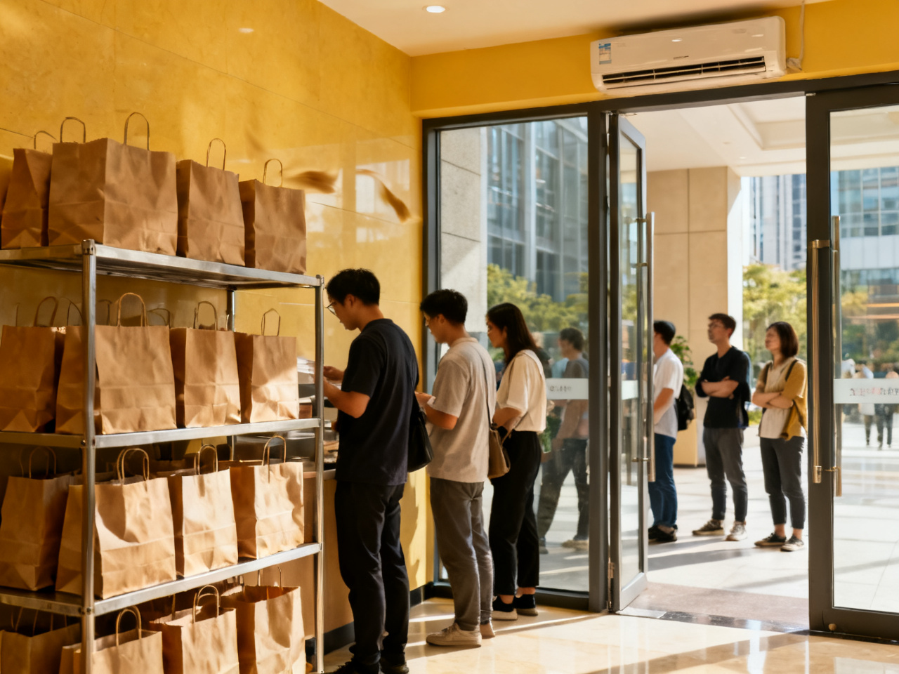 在写字楼大厅等外卖时,我第一次明白站得近不一定拿得更快 | Waiting for Takeout in an Office Lobby Was the First Time I Learned That Standing Closer Does Not Mean Getting Food Faster