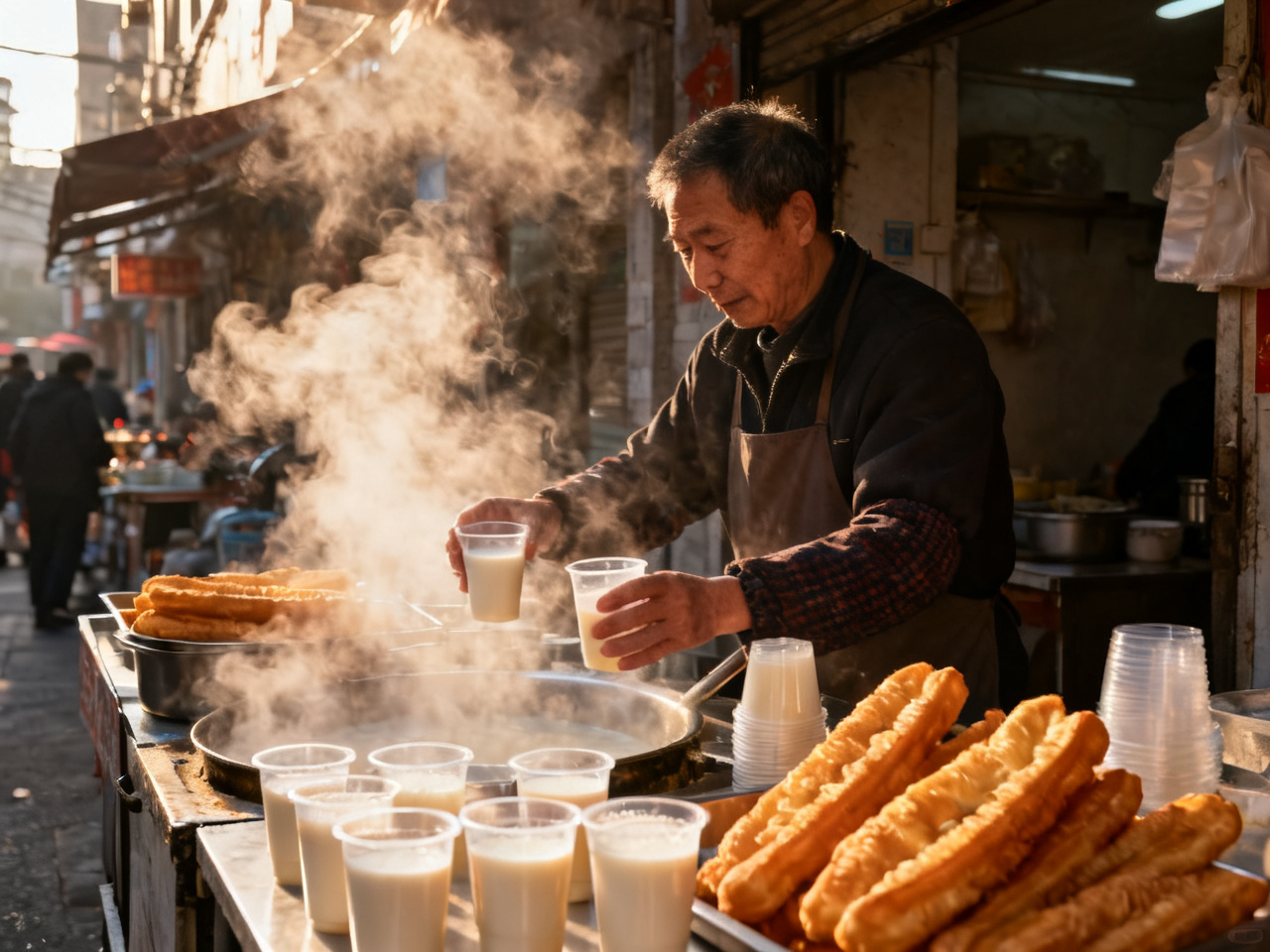我在中国早餐摊第一次学会豆浆要先问甜不甜 | The First Time I Learned at a Chinese Breakfast Stall to Ask Whether the Soy Milk Was Sweet