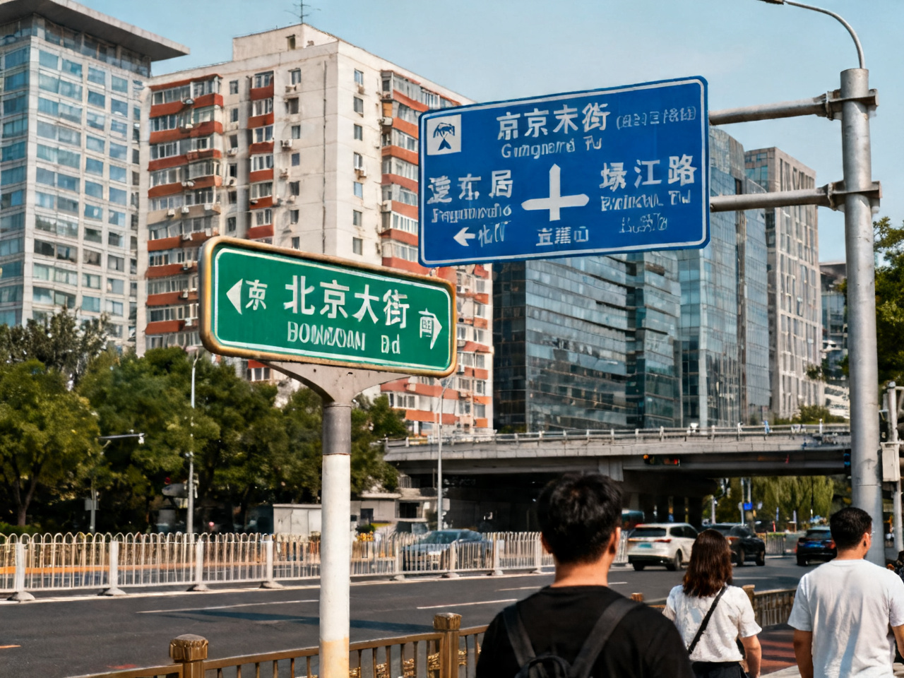 北京街头的中英文路标 Bilingual street signs in Beijing