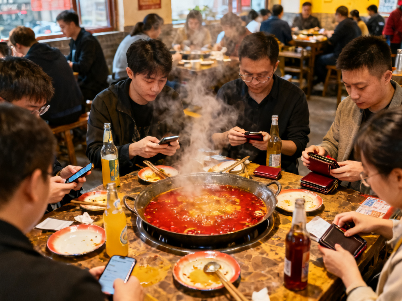 四个人一桌火锅，谁来先付？我在成都学会了中国式AA的真正节奏 | Four People, One Hot Pot Bill: In Chengdu I Learned the Real Rhythm of Splitting Cost