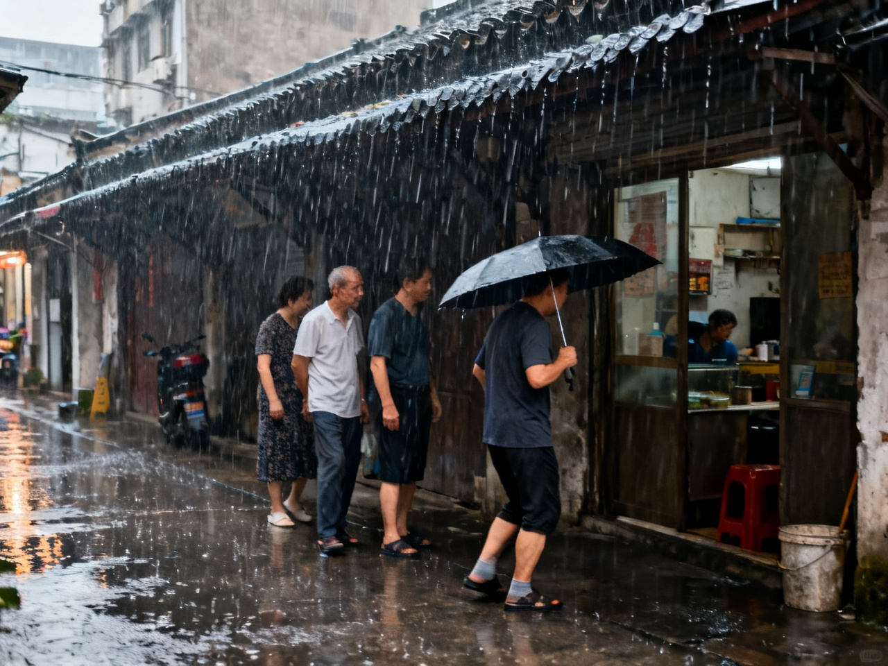 一场突来的雨，让我在中国学会把屋檐下当成一种临时公共空间 | A Sudden Rain in China Taught Me to See the Eaves as Temporary Public Space