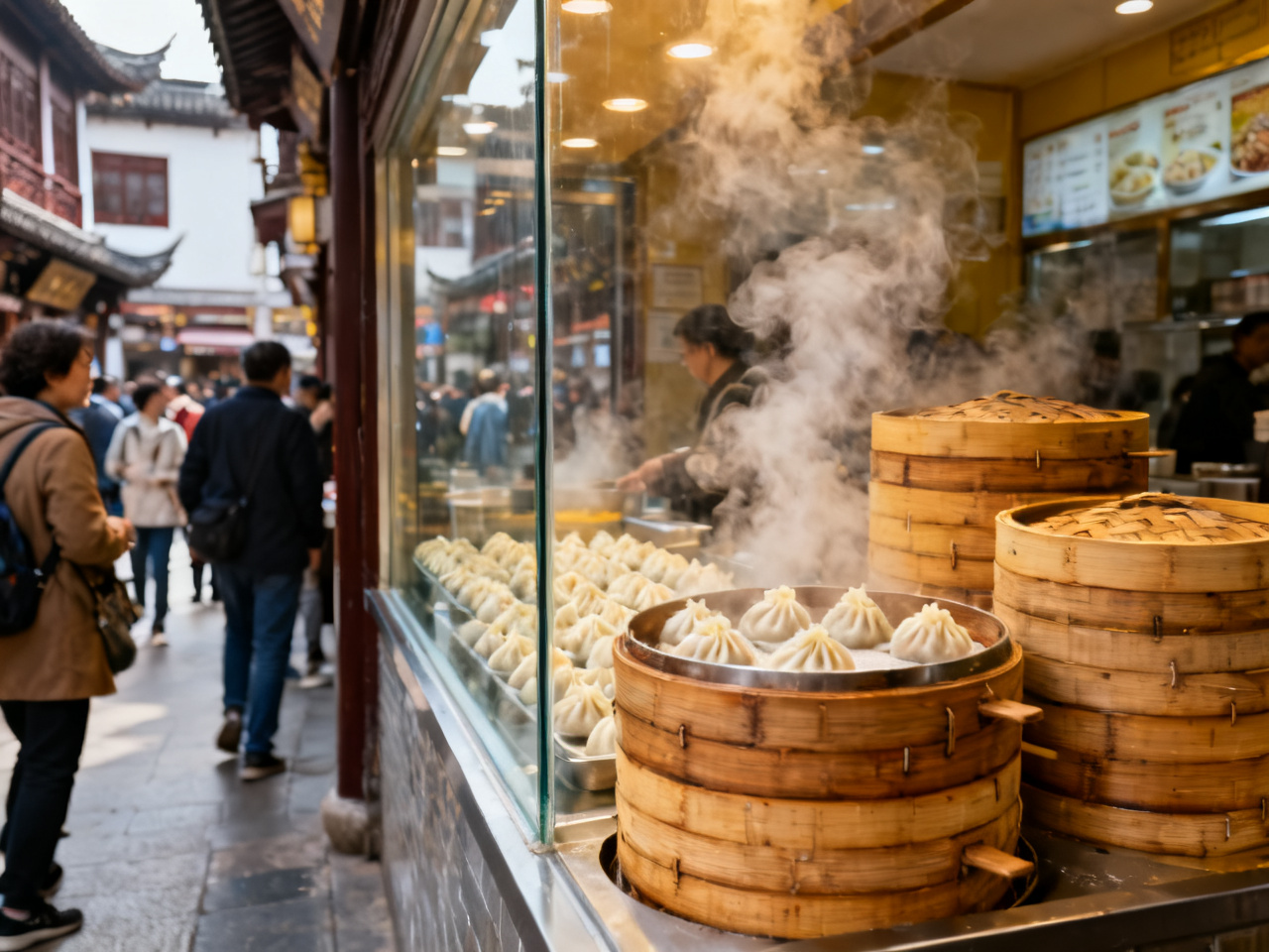 我在上海城隍庙买南翔小笼：怎么支付最快、最稳 | Buying Nanxiang Soup Dumplings at Shanghai City God Temple
